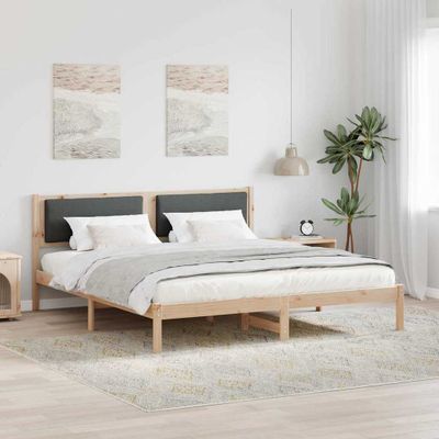 vidaXL Rám postele Tmavo šedá 200 x 200 cm Masívne borovicové drevo