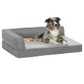 vidaXL Ergonomický matrac pre psa 75x53 cm ľanový vzhľad flís šedý