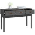 vidaXL Konzolový stolík sivý 114x40x75 cm masívne borovicové drevo