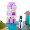 Montessori drevené kocky Kruzzel 23519 s podložkou veselé mesto 115 ks Montessori dřevěné kostky Kruzzel 23519 s podložkou veselé město 115 ks