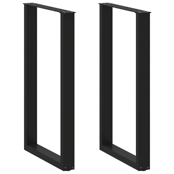 vidaXL Nohy barového stola v tvare U, 2 ks, čierne, 60 x (100-101) cm, oceľové