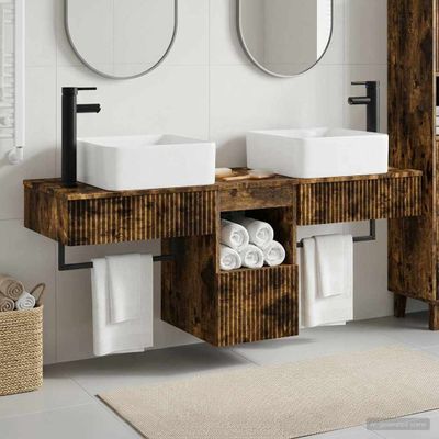 vidaXL Set kabinetov do kúpeľne 3 ks Dymový dub 53 x 35 x 39 cm
