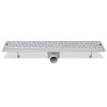 vidaXL Rovný sprchový odtok, s bublinkami, 630x140 mm, nerezová oceľ