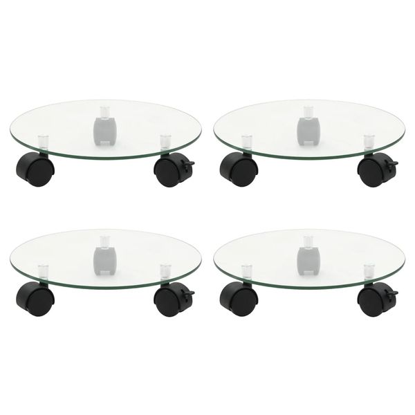 vidaXL Podstavce pod kvetináč 4 ks 28 cm tvrdené sklo okrúhle