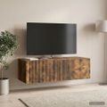 vidaXL Nástenná TV skrinka 98 x 41 x 30 cm Dymový dub Kompozitné drevo