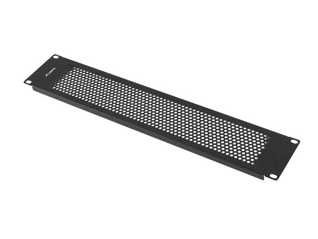 19'' Plastový rýchlomontážny ohnivzdorný zaslepovací panel 2U čierny lanberg