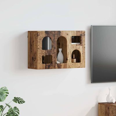 vidaXL Závesná skrinka s poličkou ELST Staré drevo 60 x 20 x 40 cm
