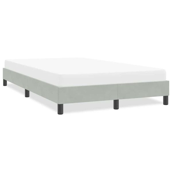 vidaXL Rám postele bez matraca Svetlosivá 120x220 cm Zamat