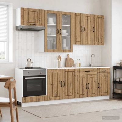 vidaXL Kuchynská jednotka LUCCA 8 ks Dub artisan Kompozitné drevo