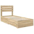 vidaXL Rám postele Sonoma dub a striebro 75 x 190 cm Kompozitné drevo