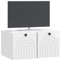 vidaXL Nástenná TV skrinka Biela s vysokým leskom 59,5 x 41 x 30 cm