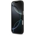 Obal Karl Lagerfeld Magsafe PU s hlavičkami Karl&Choupette, logom a kovovými tlačidlami fotoaparátu na iPhone 17 čierny