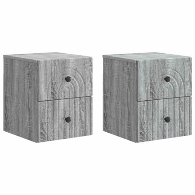 vidaXL Nástenná nočná skrinka 2 pcs Sivá sonoma 33 x 34,5 x 40 cm