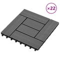 vidaXL Dlažba na terasu 22 ks Sivá 30 x 30 cm WPC