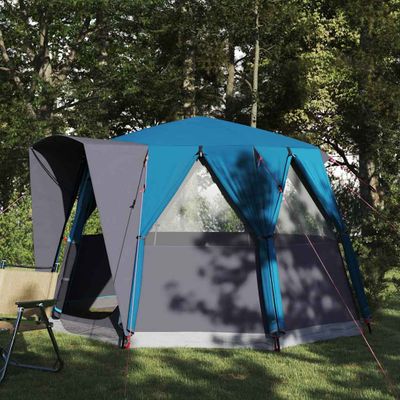 vidaXL Stan pre 3 osoby so strechou Modrá a šedá 320 x 320 x 203 cm