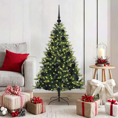 vidaXL Umelý vianočný stromček s kĺbmi 150 LED Zelená 120 cm PVC a PE