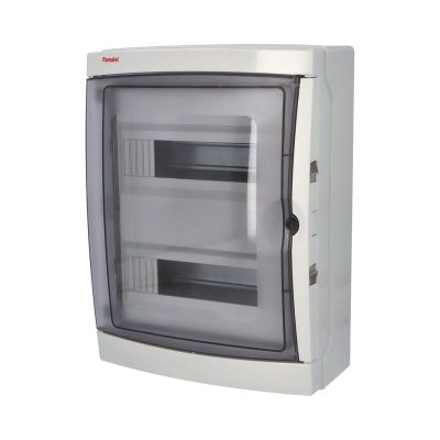 Rozvádzač Acqua 3926-TTB IP65, 26mod., na omietku, priestupné dvere, 410x310x150mm
