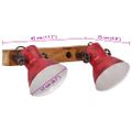 vidaXL Stolová lampa 25 W šmuhovaná červená 45x25 cm E27