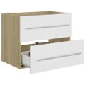 vidaXL Skrinka pod umývadlo biela+sonoma 60x38,5x48cm kompozitné drevo