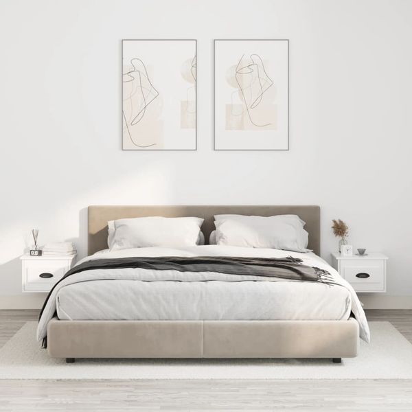 vidaXL Nástenné nočné stolíky 2 ks biele 41,5x36x28cm