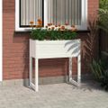 vidaXL Kvetináč biely 78x40x81 cm borovicový masív