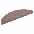 vidaXL Schodové rohože, samolepiace, 30 ks, 56x17x3 cm, svetlohnedé, polkruhové