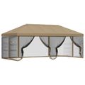 vidaXL Kryt altánku s bočnými stenami 6 x 3 m Béžová Polyester 190 gsm