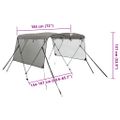 vidaXL Strieška Bimini s 3 oblúkmi a sieť. stenami 183x(154-167)x137cm
