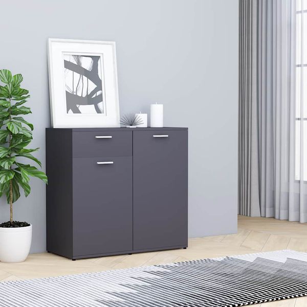 vidaXL Komoda, sivá 80x36x75 cm, kompozitné drevo