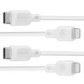 Spigen DuraSync MFi Lightning kábel 2-balenie 100cm biely