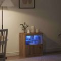 vidaXL LED komoda Hnedá 60,5 x 37 x 67 cm Kompozitné drevo