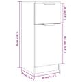 vidaXL Komody 2 ks dymový dub 30x30x70 cm spracované drevo