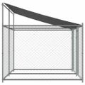 vidaXL Klietka pre psa so strechou a dverami sivá 4x2x2 m pozink. oceľ