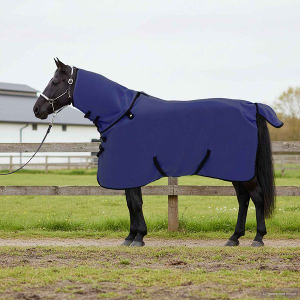 vidaXL Plášť pre kone Námornícka modrá 115 cm Polyester