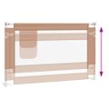 vidaXL Zábrana na detskú posteľ sivohnedá 120x25 cm látka
