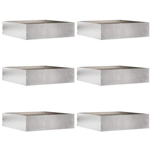 vidaXL Obrubník trávnika 6 pcs Strieborná 50 x 50 x 13 cm