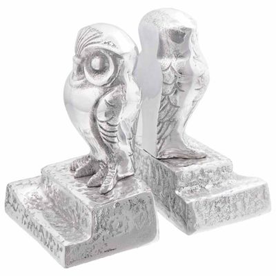 vidaXL Zarážky na knihy 2 pcs Strieborná 12 x 9 x 19 cm Hliník