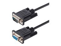 Tool-Less Design w/Thumbscrews, Black, F/M (9FMNM-3M-RS232-CABLE) - Null modem kábel - DB-9 (F) do DB-9 (M) - 3 m - lisovaný, krídlové skrutky, prechod - čierna