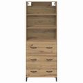 vidaXL Highboard Remeselný dub 69,5 x 34 x 180 cm Kompozitné drevo