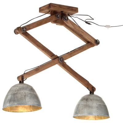 vidaXL Závesná lampa 25 W starožitná strieborná 29x18x85 cm E27