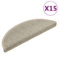 vidaXL Samolepiace nášľapy na schody, sisalový vzhľad 15 ks 56x17x3 cm