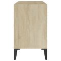 vidaXL TV stolík kovové nohy dub sonoma 69,5x30x50 cm