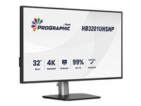 Iiyama ProGraphic HB3201UHSNP-B1 - LED monitor - 31.5" - 3840 x 2160 4K @ 60 Hz - IPS Black 2.0 - 450 cd/m² - 3000:1 - 4 ms - HDMI, DisplayPort, USB-C - reproduktory - čierna, matná