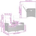vidaXL Hojdačka s tabletou 2 -Seater 126 x 65 x 112 cm polyratan