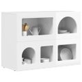 vidaXL Servírovacia skriňa ELST Vysoký lesk bielej 80,5 x 35 x 59 cm