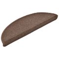 vidaXL Schodové rohože 15 ks 56x17x3 cm kávovo hnedé polkruhové