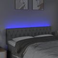 vidaXL Čelo postele s LED bledosivé 160x7x78/88 cm látka