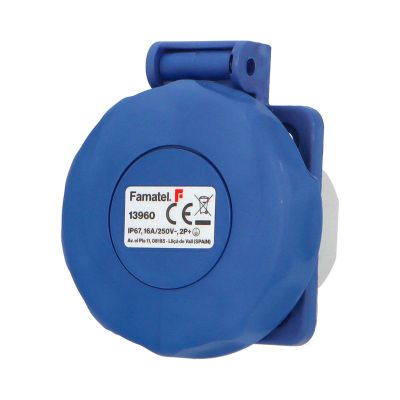 Zásuvka vstavaná 13960 IP67 SCHUKO 250V/16A (s bočnými ochrannými kontaktmi)