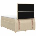 vidaXL Posteľ boxspring s matracom Krémová 120 x 190 cm Látka