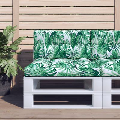 vidaXL Poduška na paletovú pohovku vzor listov 80x40x12 cm látka